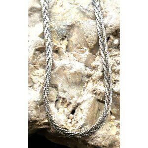 925 Italy Sterling Silver Braided Herringbone 20" Chain Necklace